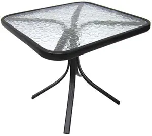 Mainstays Square Outdoor Glass Top Side Table