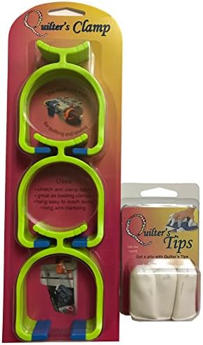 Noble Notions 3-Pack Qilter's Clamps and 6-Pack Grip Finger Tips (Bundle Two Items)
