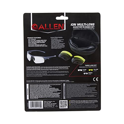 Ion Ballistic Shooting Glasses, 3 Interchangeable Lens Set Clear
