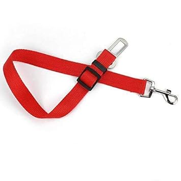 Emily Pets Car Seat Adjustable Belt for Puppy Dog (red)
