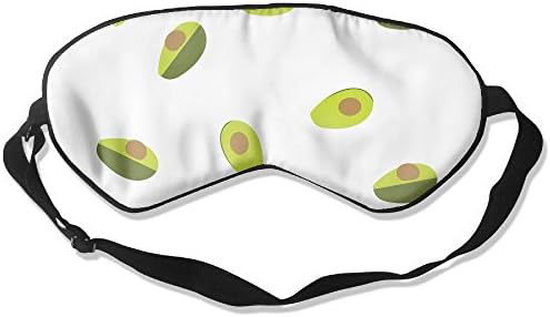 100% Silk Sleep Mask Eye Mask Avocado Pattern Soft Eyeshade Blindfold with Adjustable Strap for Men Women and Kids for Sleeping Travel Work Naps Blocks Light