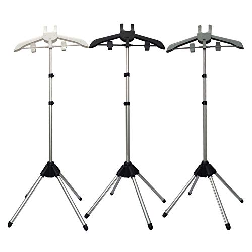 Exttlliy Garment & Drying Rack Garment Hanger/Drying Rack/Handheld Clothes Steamer Holder Ironing Steamer Bracket Telescopic Folding Hanger (Gray) - Thumbnail 5