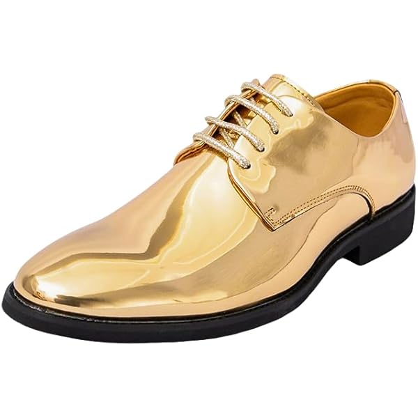slim fit dress slacks BRAVO Men Dress Shoe PROM-2 Loafer Shoe for Prom & Wedding GOLD main image 0