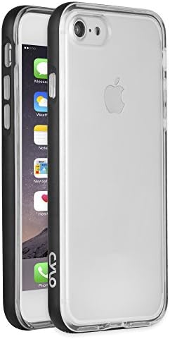 CYLO Drop-Shield iPhone 7 Bumper Case, Lightweight Dual Protection Against Scratches and Damage, Silicon Inner Case with Aluminum Bumper (Black)