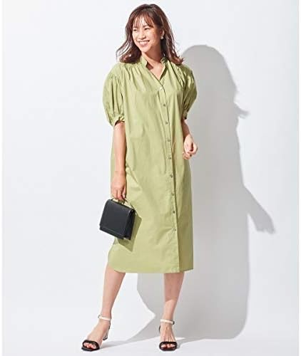 Amazon Icb Utilism ストライプ コットンワンピース スモーキーグリーン系 42 ワンピース チュニック 通販