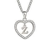 Wintefei Concise Hollowed Heart Alphabet Unisex Necklace Jewelry Neck Chain Pendant Decor