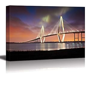 Arthur Ravenel Jr Cooper River Bridge Charleston South Carolina - Canvas Art Wall Art - 12" x 18"
