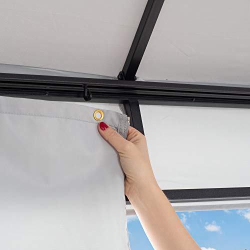 TOOLPORT Gartenpavillon 4x4 m ALU Premium ca. 220g/m² Dachplane wasserdicht Pavillon 4 Seitenteile Gartenzelt hellgrau ca. 9x9cm Profil – Bild 8