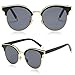 SOJOS Fashion Cateye Sunglasses for Women Oversized Flat Mirrored Lens SJ1055 with Gold Frame/Grey Lens