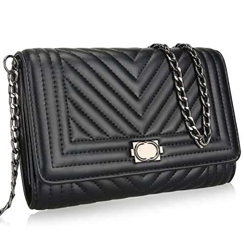 Top Handle Bag Quilted Crossbody Bags Trendy Designer Handbags for Women Black Leather Cross Body Satchel Purses Shoulder Bag