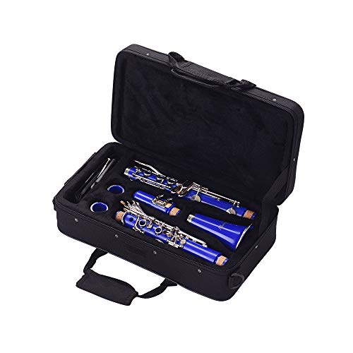 Clarinet,Muslady 17-Key Clarinet,Bb Flat ABS Woodwind Instrument with Carry Case Gloves Cleaning Cloth Mini Screwdriver Reed Case 10pcs Reeds