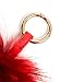 LITHER Genuine Raccoon Fur Pom Pom Puff Ball Car Keyring/Bag Purse Charm (red)