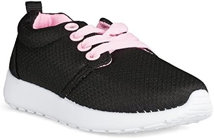 [SBJ102-BLACK/PINK-T10] ShoeShox Sneakers, Girls, Babies &amp; Toddlers, Breathable Mesh Upper, Black &amp; Pink