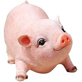 Jero.Ted Porch Pig Resin Animals Outdoor Statues for Garden - XL Realistic | Funny Resin Pink Animal Lawn Ornament Pig Sculpture Gift for Wife Mother Home D&eacute;cor Tree Fairy Garden