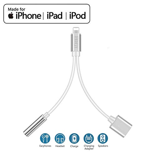 Headphone Adapter for iPhone Adaptor to 3.5mm Converter Earphone Adaptor for iPhone 7/7 Plus Accessories Headphone Cable Splitter Audio Jack Earbud Adapter for iPhone iPhone 8/8 Plus/X/Xs/Xs Max/XR