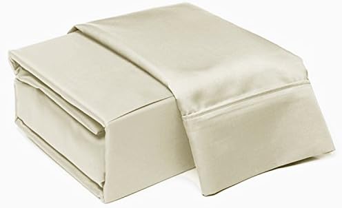 Addy Home Fashions 300 Thread Count 100% Cotton Sheet Set, Ivory, King (6-Piece)