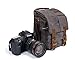 Small Camera Bag/Case, Vintage Canvase Leather Trim DSLR SLR Camera Shoulder Messenger Sling Bag