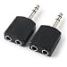 NANYI 6.35mm (1/4 Inch) Male TRS to Two 6.35mm (1/4 Inch) Female Audio Heads, 6.5mm One-Two Stereo Interconnect Audio Adapter, 2Pack (6.35mm M-2x6.35mm F-TRS)