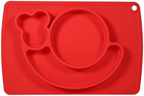 Snail Silicone Baby Placemat - Square - Red
