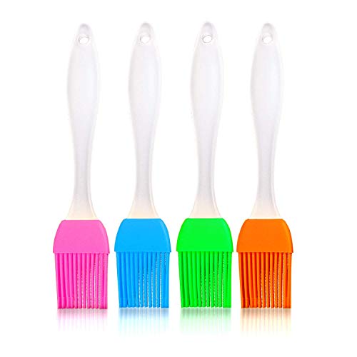 HENGSHENG Silicone Basting | BBQ | Barbecue | Pastry | Oil Brush (Orange) | Grill Brush | Desserts Baking | Food Grade| Dishwasher Safe | BPA Free | Bristle Free - 4 Species