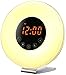 Sunrise Wake up Light Digital Alarm Clock Radio with sunrise and sunset simulation for bedroom, bedside and kids, FM Radio, 7 Colors, 6 Natural Sounds, 10 Brightness Levels and Touch Control, white