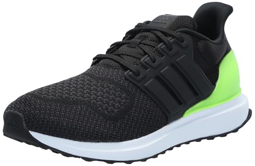 adidas Men’s UBounce DNA Sneaker, Black/Black/Lucid Lemon, 14
