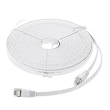 EpicDealz Premium Gigabit Ultra Flat CAT7 Ethernet Network Patch Cord Cable 25 Feet - White