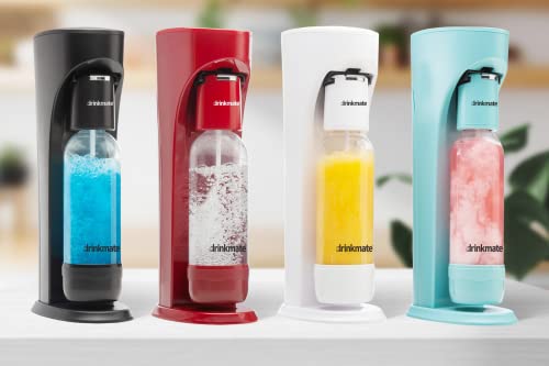 Drinkmate OmniFizz Sparkling Water and Soda Maker, Carbonates Any Drink, Bubble Up Bundle - Includes Two 60L CO2 Cylinders, One Carbonation Bottle, and Fizz Infuser (Matte Black)