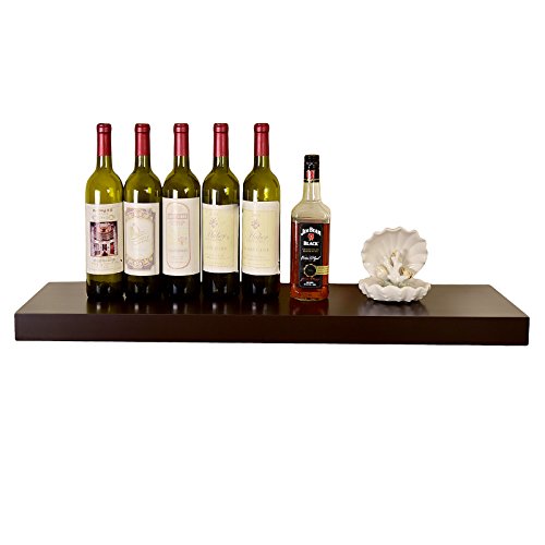 WELLAND 36 Inch Chicago Floating Wall Shelves, Espresso