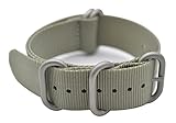 ArtStyle Watch Band with Colorful Nylon Material Strap and Heavy Duty Brushed Buckle (Grey, 22mm)