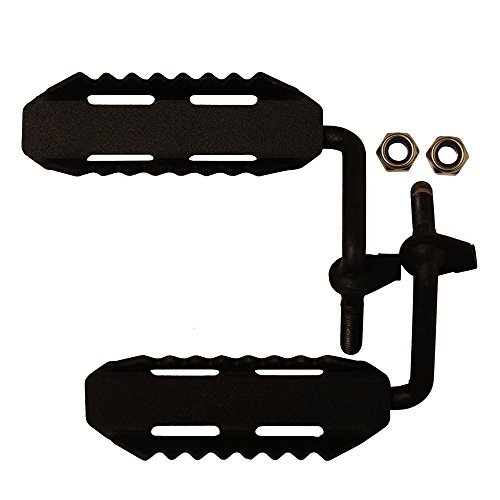 DIYTUNINGS A Pair of Exterior Black Metal Foot Pegs for Jeep Wrangler JK JKU Unlimited Rubicon Sahara X Sport Accessories Parts 2007 2008 2009 2010 2011 2012 2013 2014 2015 2016 2017