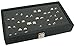 Glass Top Black Jewelry Display Case 72 Slot Ring Tray