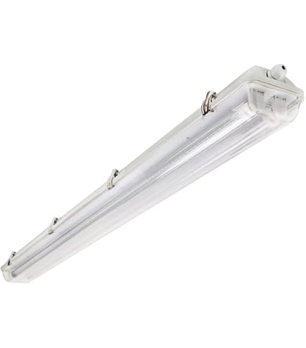 2 Lamp LED Vapor Proof Fixture, UL & DLC, Clear Cover, Waterproof
