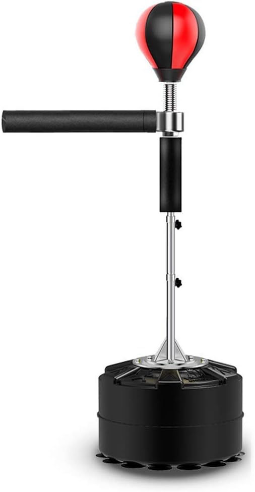 PAN Boxing Equipment Free Stand Agility Training with Punching Reflex Bar and Speed Punching Bag, Adjustable Height, for Adult & Kid (Color : Black)
