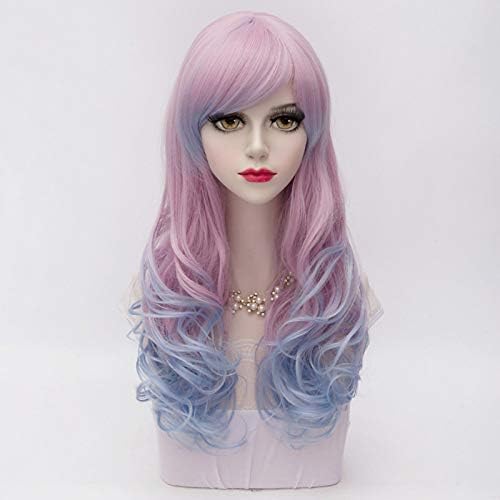 SOUL Synthetic Wig Women's Natural Wave Ombre Synthetic Hair Ombre Wig Capless Purple:Purple