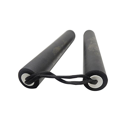 Jaswass Foam Nunchucks / Nunchaku for Practice and Beginner Rubber Nunchucks for Kids Trainingï¼ˆ25cmï¼‰ (Black)