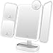 EASEHOLD Makeup Vanity Mirror with 1000LUX Bright LEDs Soft Natural 1X/2X/5X/10X Magnifying Ultra-Thin Stable Base Portable 180 and 90 Rotation Touch Screen Dual Power Supply Upgraded Version III primary