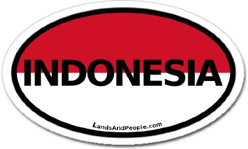 Indonesia Flag Car Bumper Sticker Decal Oval