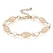 Mytys Gold Mesh Cubic Zirconia Crystal Beaded Tennis Fashion Bracelets