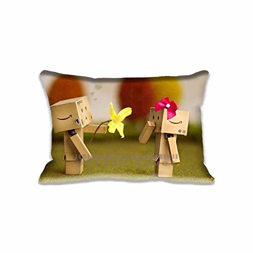 Romantic Love Danbo Zipper Pillowcase Standard Size 16x24 Pattern Design Soft and Comfortable Pillow Cover Sham(Twin Sides)