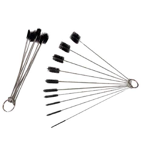 Cleaning Brush Set, Pausseo 10 Pieces Multi-Functional Nylon Cleaning Bottle Brush Pipe Tube Bottle Straw Washing Cleaner Kit Tool for Drinking Straws, Glasses, Keyboards, Jewelry Cleaning