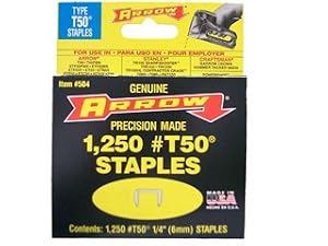 Image of Arrow Fastener 505 4 Pack 5/16in. T50 Heavy Duty Staples, 1,250 Staples Per Pack