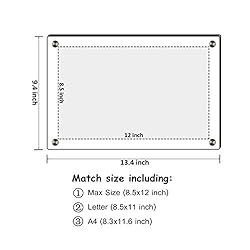 NIUBEE 8.5x11 Clear Acrylic Wall Mount Floating