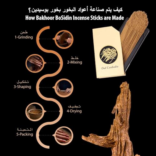 Super Oud Max Quantity Cambodian Incense Sticks 21cm/10.5 cm long Gift Box Oud Bakhoor Incense Agarwood for Home Fragrance (10.5 cm)
