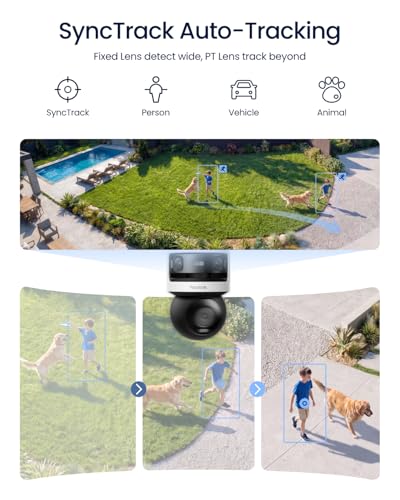 Reolink OMVI 3i WiFi, 10MP+8MP Triple-Lens Panoramic Pan-Tilt Outdoor Security Camera, SyncTrack & Auto Tracking, Dual-Band WiFi 6, Smart AI Detection, Local AI Video Search, No Monthly Fees