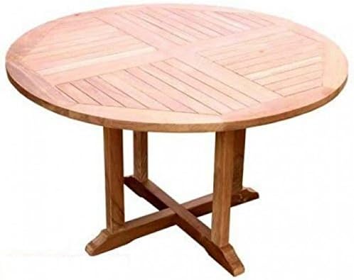 Inspirng Furniture LTD Solid Teak Garden Table - Circular Pedestal 1.2m - 4-6 seater