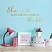 TOARTi She Believed She Could So She Did Wall Sticker, Motivational Lettering Saying Quotes for Girls Bedroom Wall Decal, Positive Large Mirror Sticker Home Wall Art, Gold
