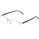Calabria R754 Rectangular Metal Reading Glasses Men Retro Designer Thin Readers Trendy Stylish Eyeglasses Vintage
