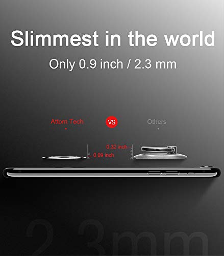 World's Slimmest Phone Ring Holder,Attom Tech Ultra Thin Cell Phone Ring Stand Magnetic Car Mount Hook Matte Center Compatible for iPhone X 8 7 Plus 6S 6 5s 5 SE,Galaxy S8 S7 S6 Edge,Note (Rose Gold)