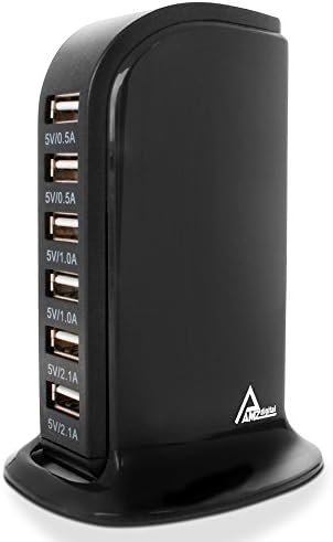 Multiple USB Wall Charger, AMZ digital 6 Ports USB Charging Station Power Adapter For iPhone, iPad, Samsung, HTC, Speaker and Power Bank